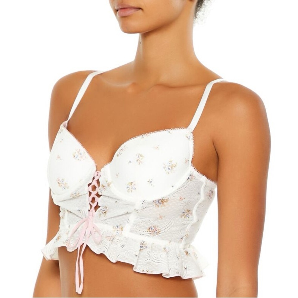 Forever21 Floral Corset Lace Bralette